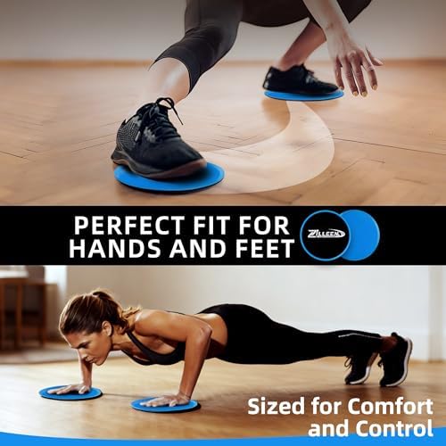 ZILLEEN Exercise Sliders for Working Out Pilates Fitness Discs 2pcs