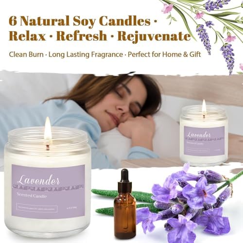 Scented Candles Gift Set for Women, 6-Pack Aromatherapy Candles for Home