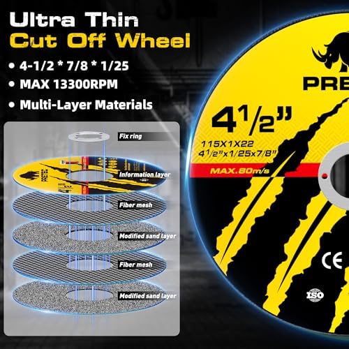 26 Packs Angle Grinder Cutting Flap Grinding Disc Wheel 4 1/2in Inches - 20 Packs 4.5"x1/4"x7/8" Cut off Wheels,3 Packs 4.5"x7/8" 60 Grit Flap Discs, 3 Packs 4.5"x1/25"x7/8" Grinding Wheels