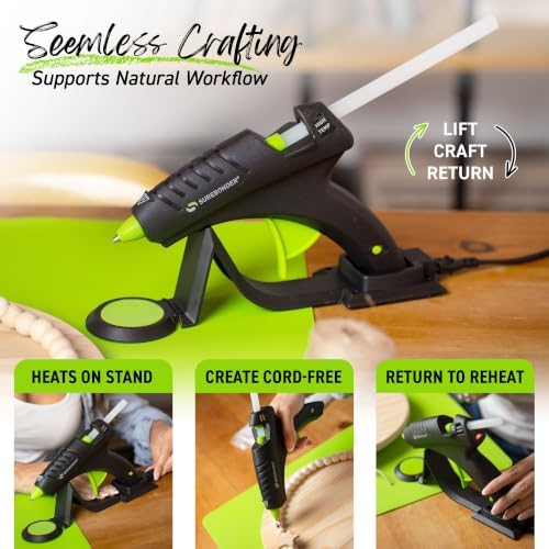 Surebonder Cordless Hot Glue Gun, High Temperature, Full Size, 60W, 50% More Power - Sturdily Bonds Metal, Wood, Ceramics, Leather & Other Strong Materials (Specialty Series CL-800F)