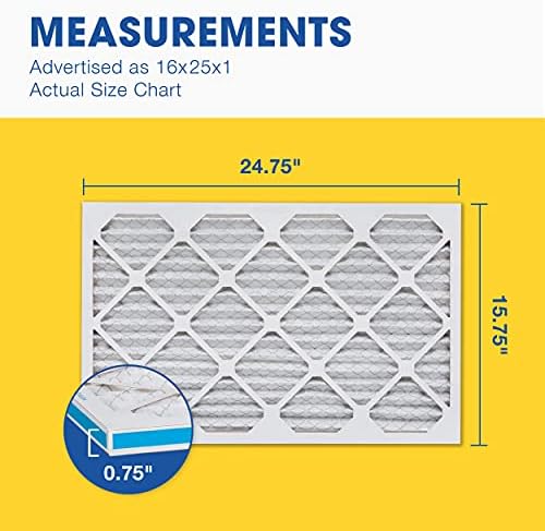 Aerostar Air Filter 16x25x1 MERV 8 AC Filter, HVAC, Furnace Filter, 6 Pack