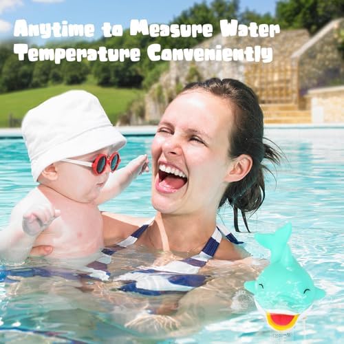 XY-WQ Dolphin Floating Pool Thermometer with String, Easy-Read