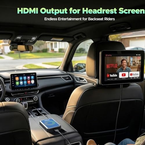 LAMTTO Wireless Carplay Adapter for Streaming Net-Flix/YouTube/TikTok