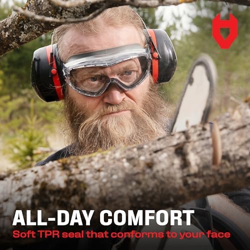 NoCry Clear Anti-Fog Safety Goggles for Lab and Work, ANSI Z87, Adjustable