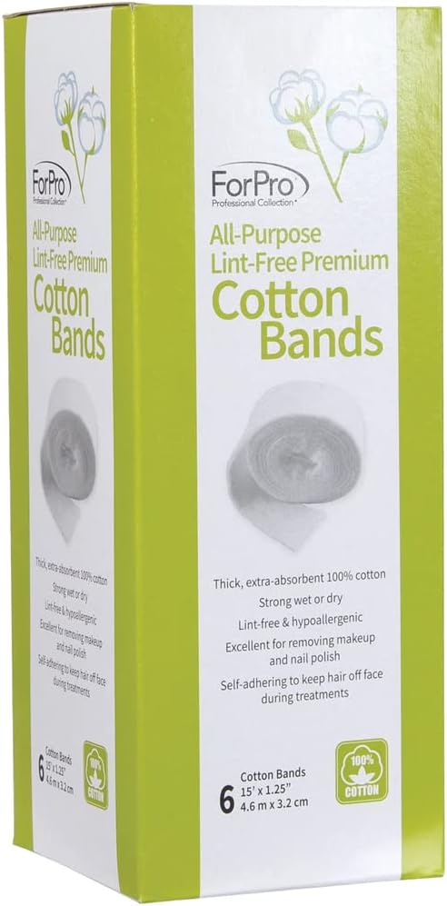 ForPro Professional Collection All-Purpose Lint-Free Premium Cotton Bands, 100% Cotton, Lint-Free, Hypoallergenic, Self-Adhering, 6-Count Pack