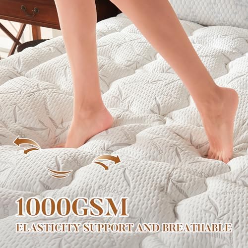 PRIMESOFT Queen Size Mattress Topper, Thick Pillow Top Mattress Pad，Up to 21 Inch Deep Pocket,Soft Breathable Mattress Pad for Back Pain, Waterproof Protector Cover(White)