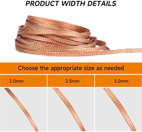 TOWOT Solder Wick Braid 10ft Desoldering Wick Braid Remover Tool With Flux No-Clean Soldering Wick Desolder Soldering 0.1 inch Width