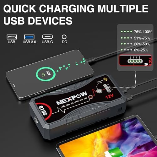 NEXPOW Car Jump Starter 2026 Upgraded Car Battery Jump Starter Pack