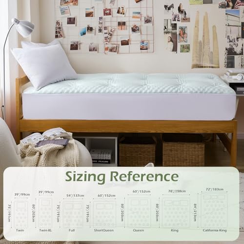 Hansleep Twin XL Mattress Topper College Dorm Memory Foam Soft Mattress Pad