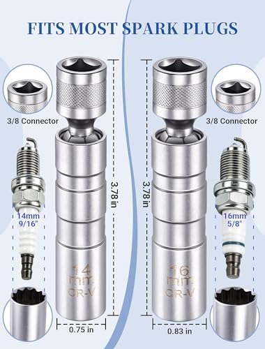 SARDVISA 14mm & 16mm Spark Plug Socket Set for 9/16" & 5/8" Spark Plugs