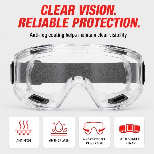 LAUCO Premium Respirator Kit - Reusable Half Face Cover Set with Safety Glasses for Gas, Painting, Machine Polishing, Staining, Car Spraying, Sanding & Cutting, DIY and Other Work Protection