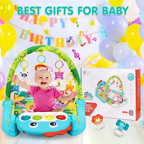 UMIKU Baby Gym Play Mat Baby Gifts Tummy Time Mat Activity Center, Dinosaur