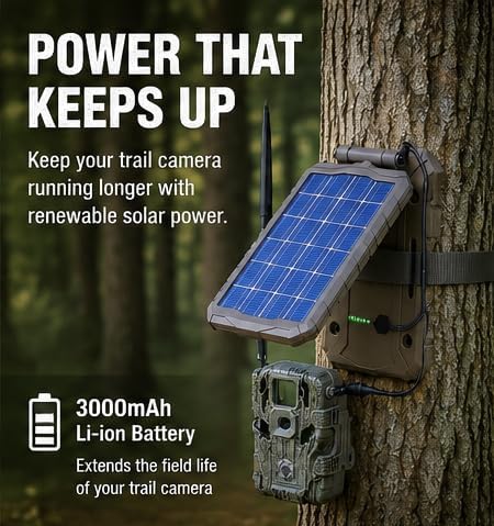 Stealth CAM Sol-Pak Solar Battery Pack, 12V Solar Power Panel, Compatible