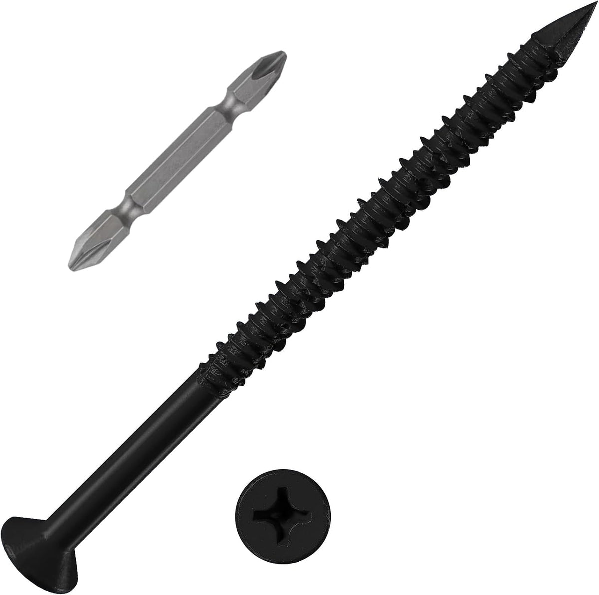 Wensilon(105 PCS) 3/16" Concrete Screw Anchor Kit Blue/Black/White Flat Head for Anchoring to Masonry, Block or Brick Stucco