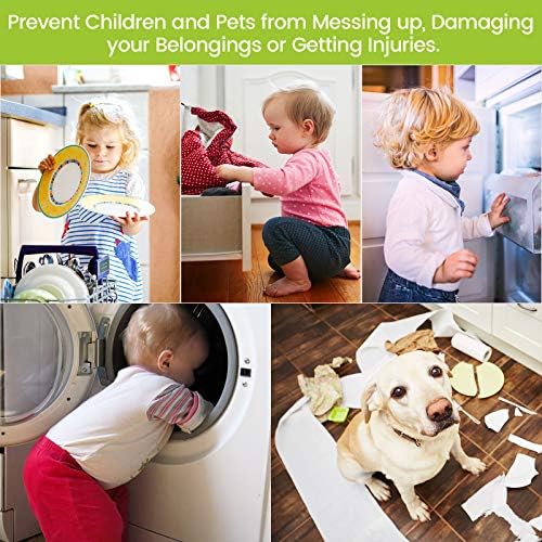 Jetec 10 Pack Baby Proof Cabinet Locks Adjustable U Shaped,White