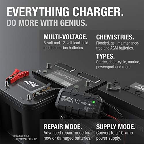 NOCO GENIUS10 10A 6/12V Smart Battery Charger, Trickle Charger & Maintainer