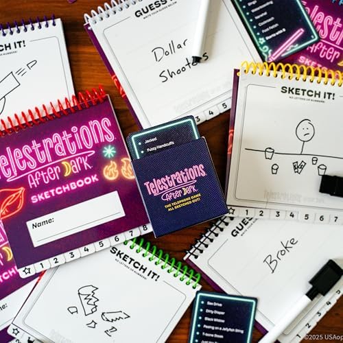 Telestrations: After Dark 8 Player 2nd Edition Board Game, Adults-Only Laugh Out Loud Must Have Party Game, Sketch What You Read & Guess What You Saw, New Look, Same NSFW Fun, 4-8 Players, Ages 18+