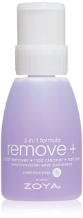 ZOYA Remove Plus Acetone Nail Polish Remover with Big Flipper Bottle, Powerful, Safe and Gentle, 3-in-1 Remover + Cleanser + Prep, Award-Winning Big10Free, 8 Fl Oz
