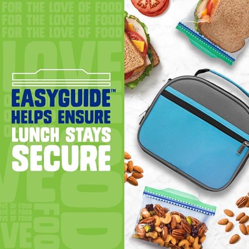 Ziploc Sandwich and Snack Bags, Easy Open and Close, Plastic Food Storage Bags, 50 Bags Total