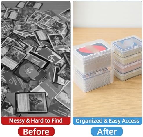 neotidy Playing Card Storage Box Set of 6, Clear Plastic Playing Card Cases Organizer with Snap Lid, Mixed Sizes Card Game Storage for UN* Cards, Standard Decks, Trading Cards, Card Game Holder Case