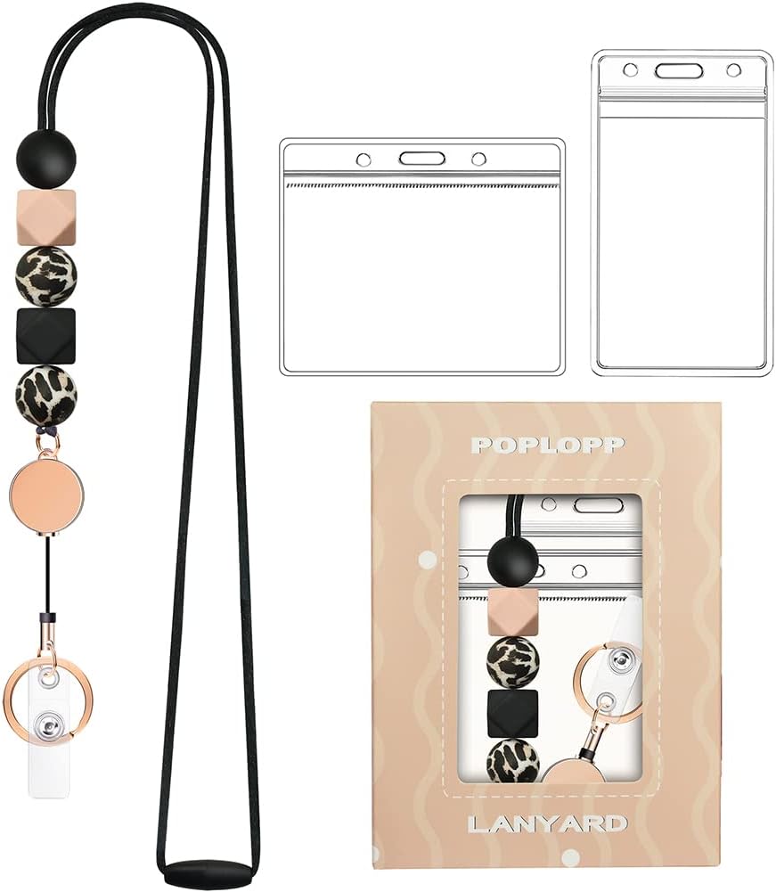 Retractable Lanyards for ID Badges and Keys with 2 Waterproof Card Holders