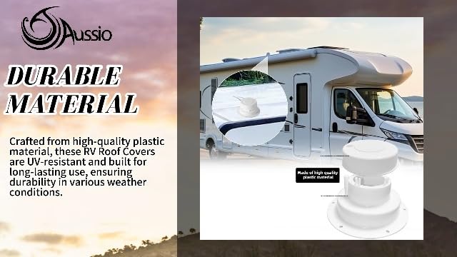 (2 Pack, White RV Roof Vent Cover Kits with Putty Tape and Screws