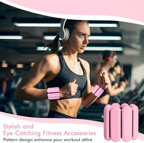 Wrist Ankle Weights for Women, Adjustable Ankle Weights Strength Training Silicone Bracelets Workout Wrist Ankle Weights for Men Women Yoga Running Dance Ankle Arm Leg Weights (2lb)
