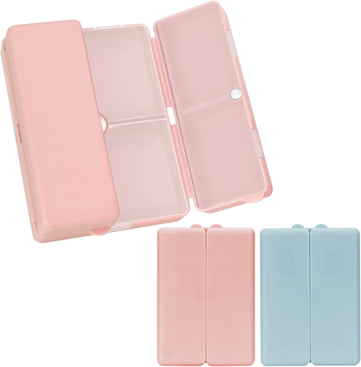 FYY Travel Pill Organizer, 7 Compartments Small Pill Box Medicine Case-Pink