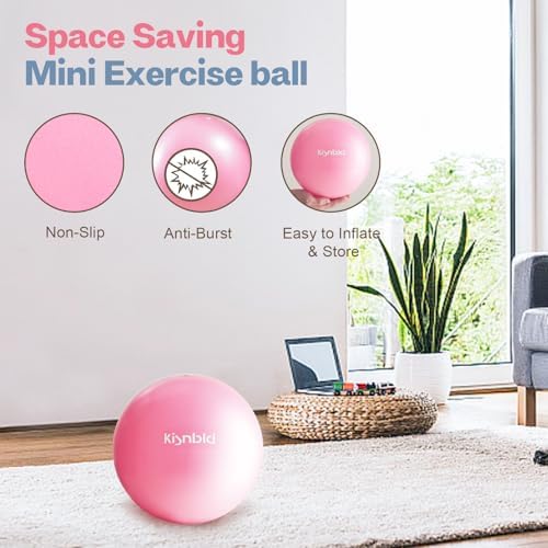 kisnbld 9 Inch Pilates Ball, Small Exercise Ball for Core &Physical Therapy