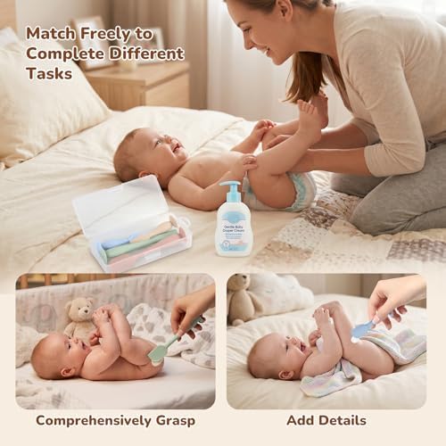 4-Pack Diaper Cream Spatula with Case, Soft Diaper Rash Cream Applicator