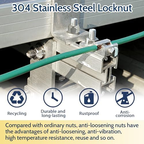 1/4-20 Lock Nut, 110Pcs Stainless Steel Nylock Insert Locking Nuts