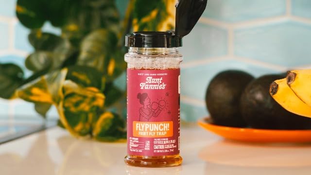 Aunt Fannie's FlyPunch Fruit Fly Trap, Indoor Kitchen Use, 6 oz, Pack of 2