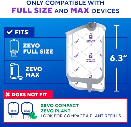 Zevo Flying Insect Trap Refill Cartridges for Fruit Flies & Gnats, 4 Count
