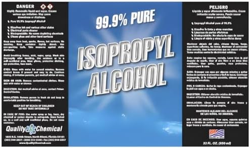 Quality Chemical - Super Premium - 99.9% Pure Isopropyl Alcohol (IPA) - Made in The USA - 128 Fl Oz Bottle - Concentrated Isopropyl Alcohol