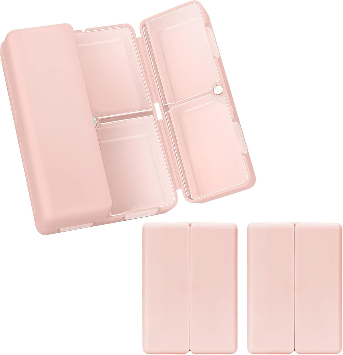 FYY Travel Pill Organizer, 7 Compartments Small Pill Box Medicine Case-Pink