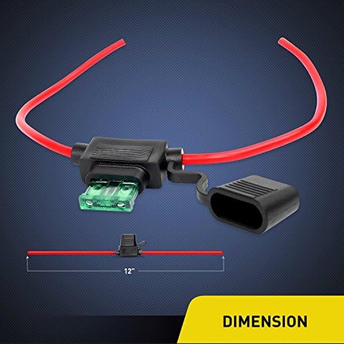 Nilight 10 Pack NI-FH01 Inline Holder 14AWG Wiring Harness ATC/ATO 30AMP Blade Automotive Fuse Holder-10, 2 Years Warranty