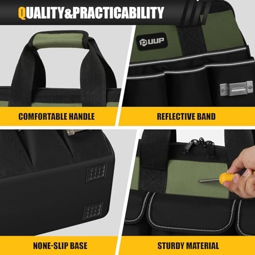 UUP Heavy Duty Tool Bag 15Inch, 16-Pocket Portable Empty Tool Box Organizer