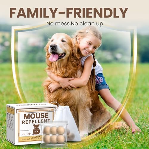 Rodent Repellent 48 Balls, Mouse Repellent Indoor & Outdoor, Mice Repellent with Peppermint Oil, Rat Repellent for House, Garage, RV, Rodent Deterrent for Attic, Basement & Car