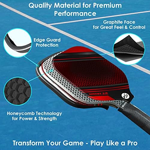 JP WinLook Premium Pickleball Paddles Set – USAPA Pickleball Set - Graphite Carbon Fiber Rackets for Women & Men and Balls for Indoor or Outdoor Play - Racquets, Pickleballs & Carry Bag