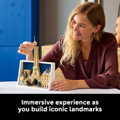 LEGO Architecture Paris – City of Love Building Set for Adults - Gift for Birthdays - Office or Bedroom Decor for Women & Men, Ages 18+ - W/Frame for Display - 21064
