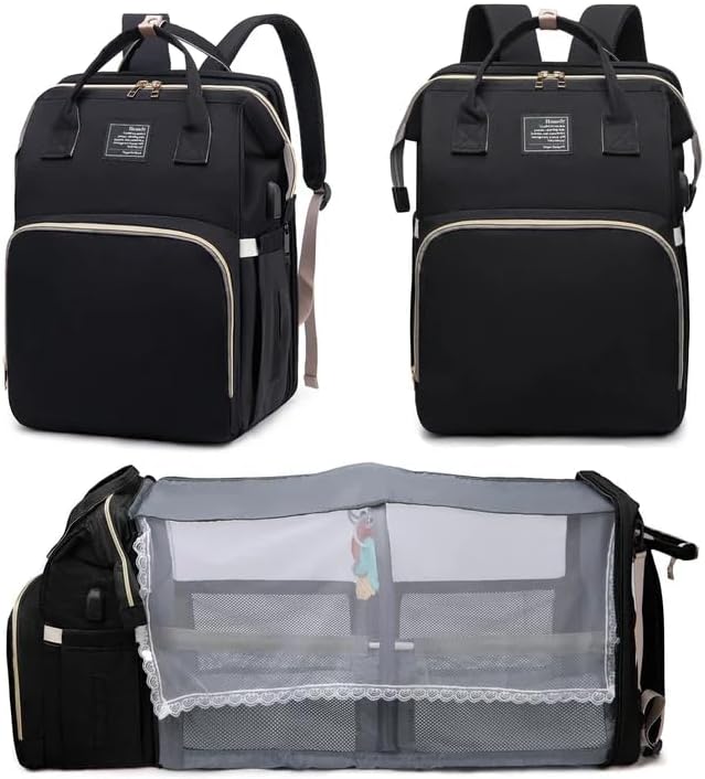 houscly Diaper Bag Backpack with Changing Station, 25L Large Capacity