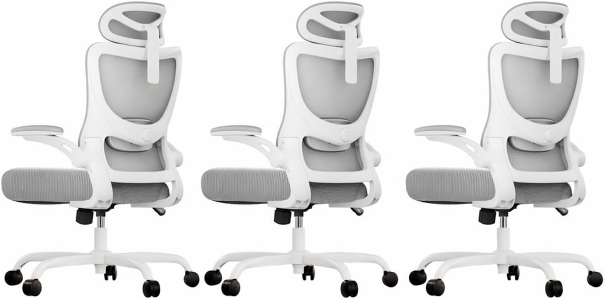 Marsail Ergonomic Office Chair: Office Desk Chair with High Back Mesh and Adjustable Lumbar Support Rolling Work Swivel Task Chairs with Wheel 3D Armrests and Headrest