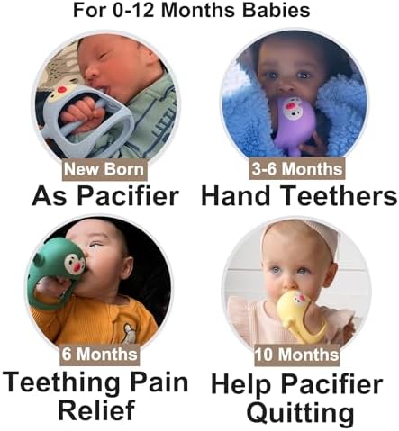 Smily Mia Baby Teething Toys for 0-6Months, Penguin Teethers for Babies 3-6Months | Hand Teether for 0-6M |Teething Mittens for Teething Relief, Baby Pacifier |New Born Essentials, 2Pack
