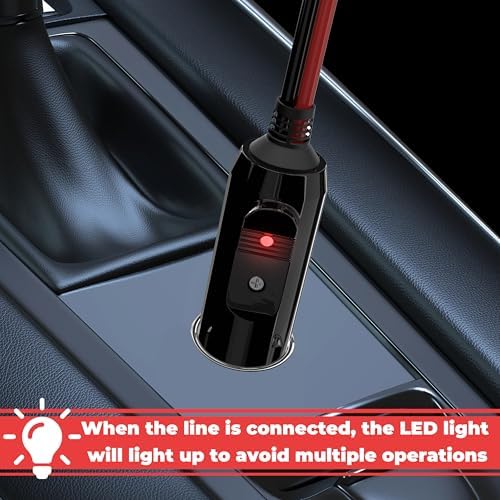 BFXM 12V Cigarette Lighter Plug with 16AWG 1FT Wire (2 Pack)