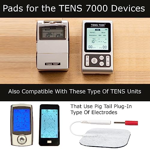 TENS 7000 Official TENS Unit Electrode Pads, 16 Pack - Premium Quality OTC TENS Pads, 2" X 2" - Compatible with Most TENS Machines, Replacement Electrodes Value Pack