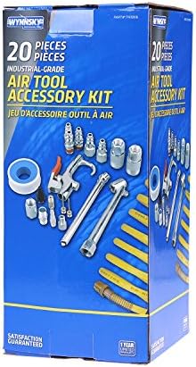 Air Compressor Kit, 1/4 Inch NPT Air Tool Kit with 1/4 Inch x 25Ft Coil Nylon Hose/Tire Gauge - 20 Pieces