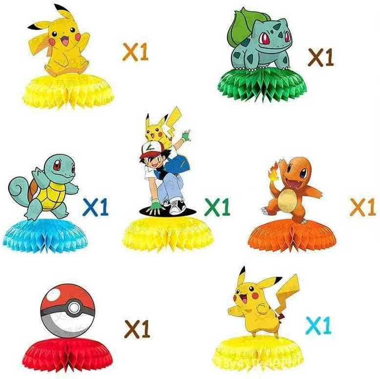 anime Birthday Party Supplies , 9Pcs Honeycomb Centerpieces for Toy animen Decorations, Double Sided Table Decorations Centerpieces Party.