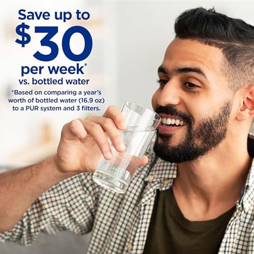 PUR Plus Faucet-Mount Water Filtration System, Lead-Reducing Filter, Grey