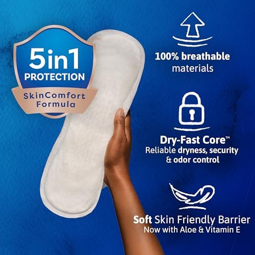 TENA Sensitive Care Moderate Incontinence Pads for Women, Regular, 216 ct