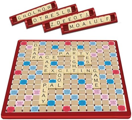 Tile Lock Scrabble Board Game, Board Holds Tiles in Place, for 2-4 Players, Ages 8 and Up, by Winning Moves Games USA